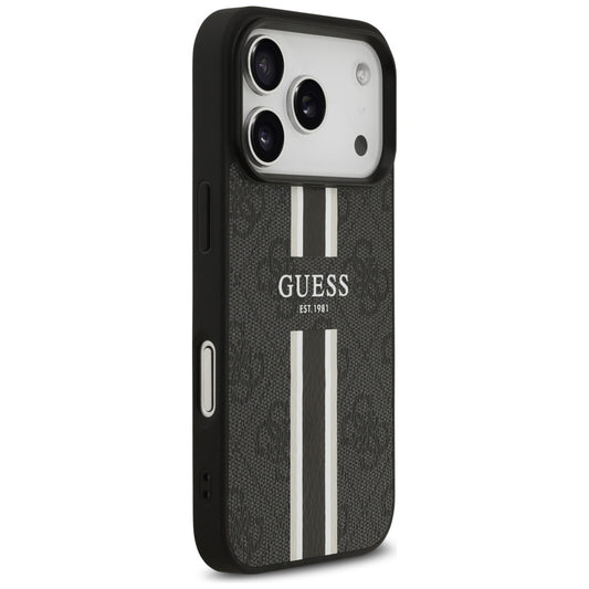 Θήκη MagSafe για Apple iPhone 17 Pro, Guess, 4G Printed Stripes, Μαύρη