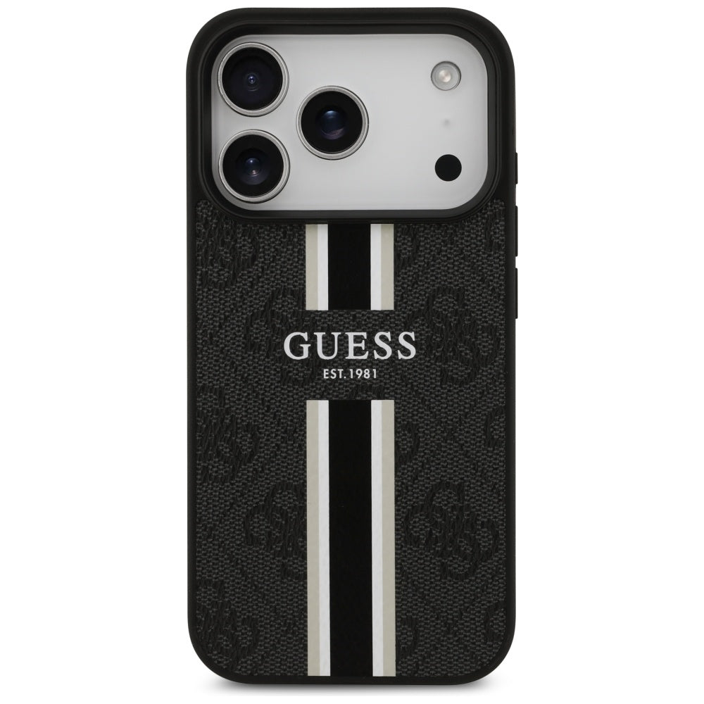 Θήκη MagSafe για Apple iPhone 17 Pro, Guess, 4G Printed Stripes, Μαύρη