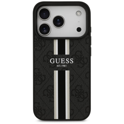 Θήκη MagSafe για Apple iPhone 17 Pro, Guess, 4G Printed Stripes, Μαύρη