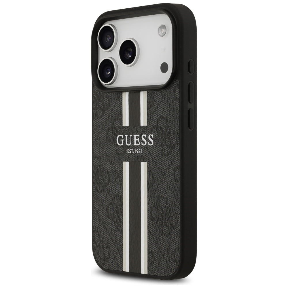 Θήκη MagSafe για Apple iPhone 17 Pro, Guess, 4G Printed Stripes, Μαύρη