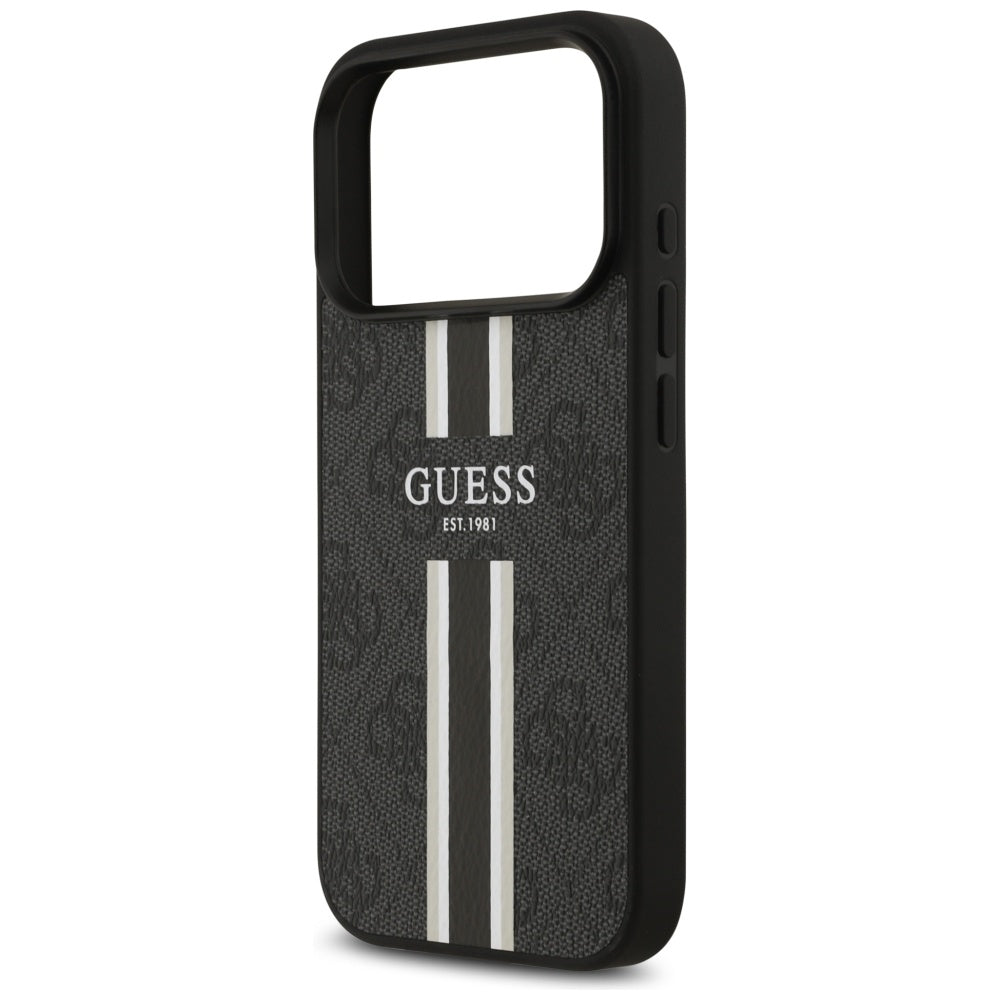 Θήκη MagSafe για Apple iPhone 17 Pro, Guess, 4G Printed Stripes, Μαύρη