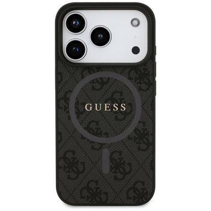 MagSafe Case for Apple iPhone 17 Pro, Guess, 4G Ring Classic Logo, Black