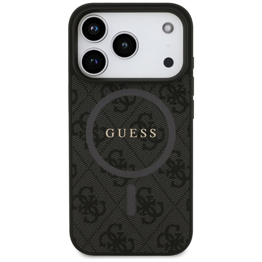 MagSafe Case for Apple iPhone 17 Pro, Guess, 4G Ring Classic Logo, Black