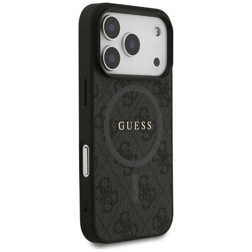 MagSafe Case for Apple iPhone 17 Pro, Guess, 4G Ring Classic Logo, Black