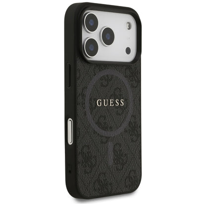 MagSafe Case for Apple iPhone 17 Pro, Guess, 4G Ring Classic Logo, Black
