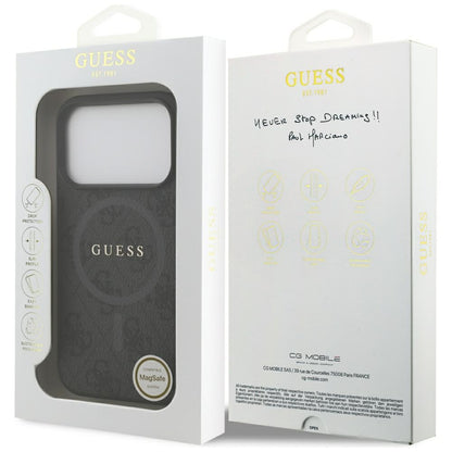 MagSafe Case for Apple iPhone 17 Pro, Guess, 4G Ring Classic Logo, Black
