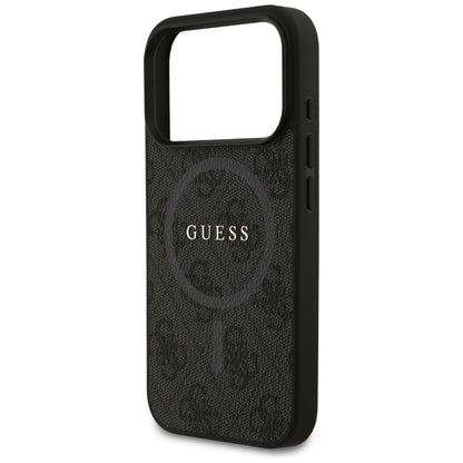 MagSafe Case for Apple iPhone 17 Pro, Guess, 4G Ring Classic Logo, Black