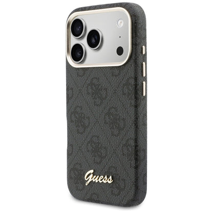 MagSafe Case for Apple iPhone 17 Pro, Guess, 4G Script Logo, Black