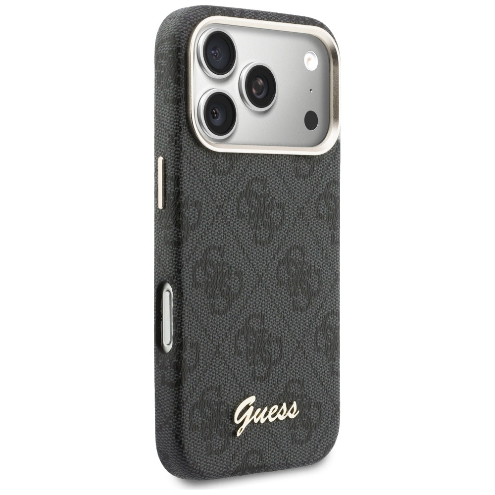 MagSafe Case for Apple iPhone 17 Pro, Guess, 4G Script Logo, Black