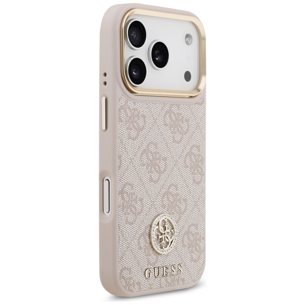 Θήκη MagSafe για Apple iPhone 17 Pro, Guess, 4G Strass Logo, Ροζ