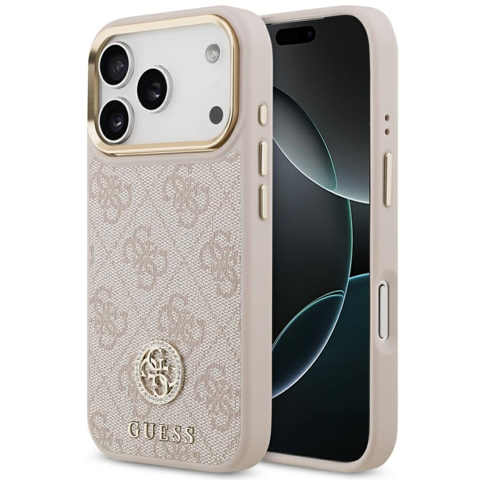 Θήκη MagSafe για Apple iPhone 17 Pro, Guess, 4G Strass Logo, Ροζ