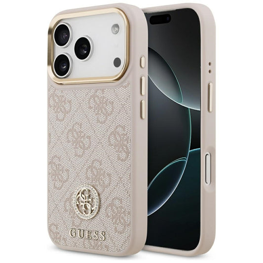 Θήκη MagSafe για Apple iPhone 17 Pro, Guess, 4G Strass Logo, Ροζ
