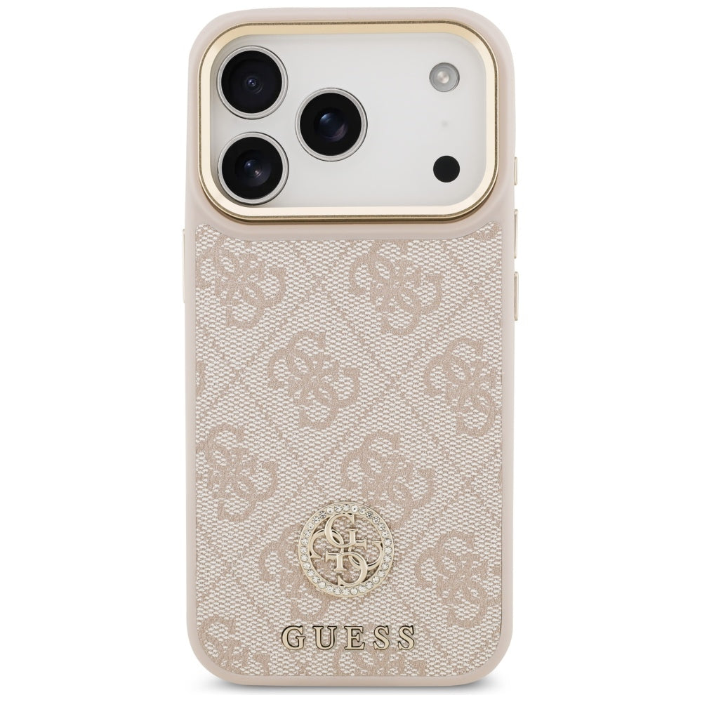Θήκη MagSafe για Apple iPhone 17 Pro, Guess, 4G Strass Logo, Ροζ