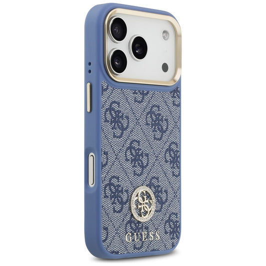 Θήκη MagSafe για Apple iPhone 17 Pro, Guess, 4G Strass Logo with Big Strap, Μπλε