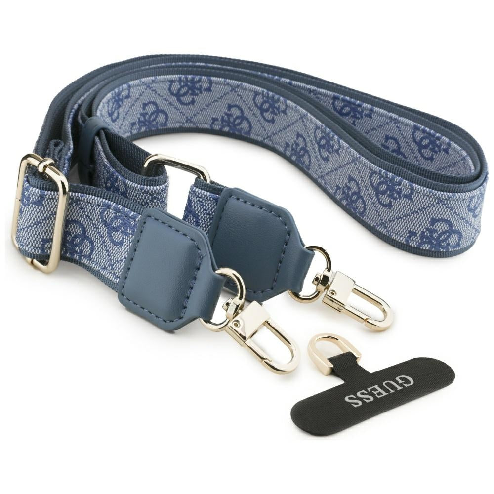 Θήκη MagSafe για Apple iPhone 17 Pro, Guess, 4G Strass Logo with Big Strap, Μπλε