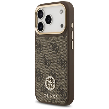 Θήκη MagSafe για Apple iPhone 17 Pro, Guess, 4G Strass Logo με Μεγάλο Λουρί, Καφέ