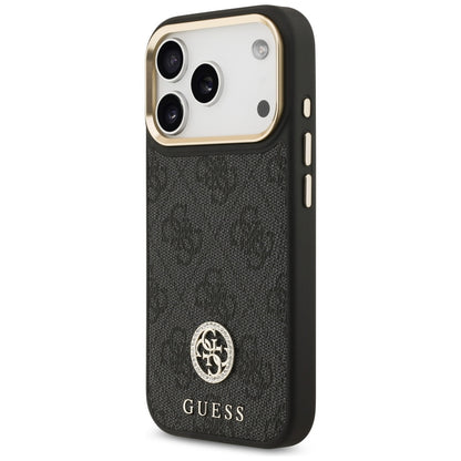 Θήκη MagSafe για Apple iPhone 17 Pro, Guess, 4G Strass Logo with Big Strap, Μαύρη