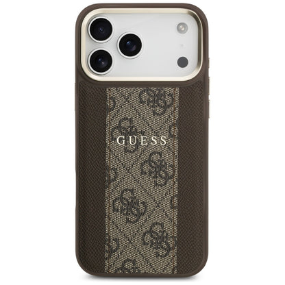 Θήκη MagSafe για Apple iPhone 17 Pro, Guess, 4G Stripe, Καφέ