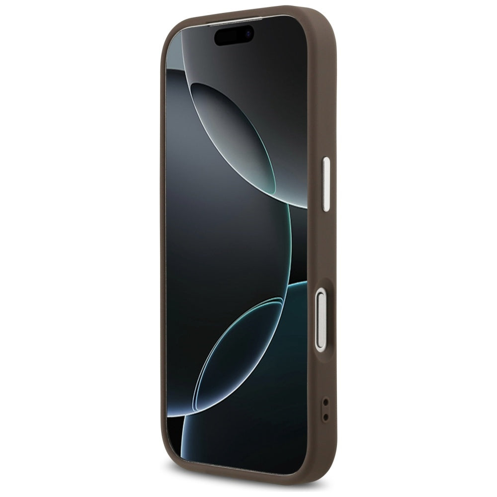 Θήκη MagSafe για Apple iPhone 17 Pro, Guess, 4G Triangle Logo, Καφέ Ασημί