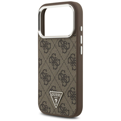 Θήκη MagSafe για Apple iPhone 17 Pro, Guess, 4G Triangle Logo, Καφέ Ασημί