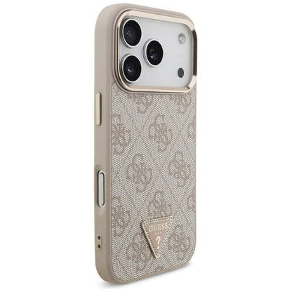 Θήκη MagSafe για Apple iPhone 17 Pro, Guess, 4G Triangle Logo, Ροζ Χρυσό