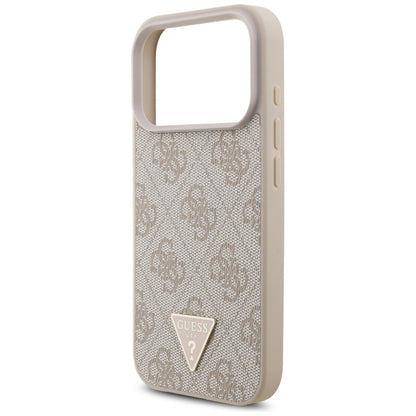 Θήκη MagSafe για Apple iPhone 17 Pro, Guess, 4G Triangle Logo με Pearl Strap, Ροζ