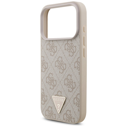 Θήκη MagSafe για Apple iPhone 17 Pro, Guess, 4G Triangle Logo με Pearl Strap, Ροζ