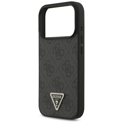 Θήκη MagSafe για Apple iPhone 17 Pro, Guess, 4G Triangle Strass, Μαύρη