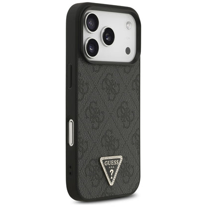 Θήκη MagSafe για Apple iPhone 17 Pro, Guess, 4G Triangle Strass, Μαύρη