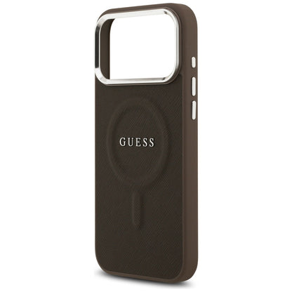MagSafe Case for Apple iPhone 17 Pro, Guess, Classic Logo, Brown