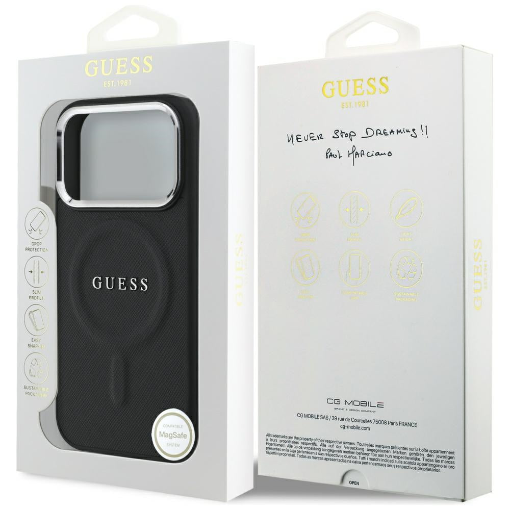 MagSafe Case for Apple iPhone 17 Pro, Guess, Classic Logo, Black