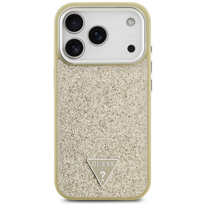 Θήκη MagSafe για Apple iPhone 17 Pro, Guess, Glitter Triangle Logo, Χρυσή