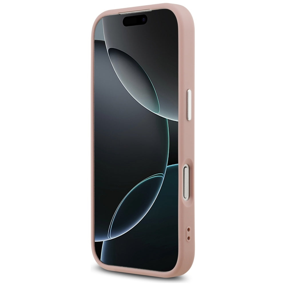 Θήκη MagSafe για Apple iPhone 17 Pro, Guess, Glitter Triangle Logo, Ροζ