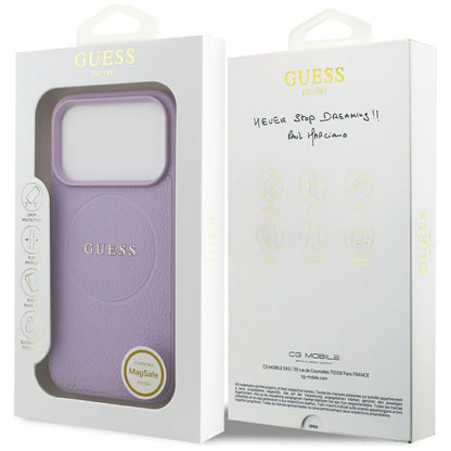 MagSafe Case for Apple iPhone 17 Pro, Guess, Grained Gold Ring, Pink
