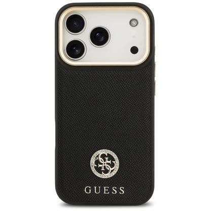 Θήκη MagSafe για Apple iPhone 17 Pro, Guess, Grained Strass Logo, Μαύρη