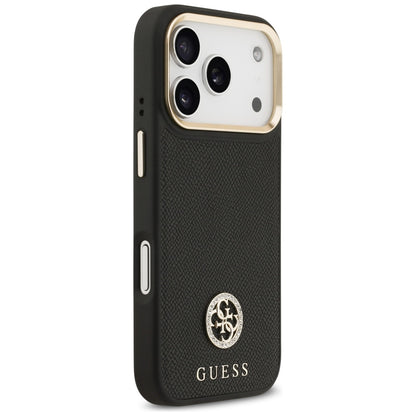 Θήκη MagSafe για Apple iPhone 17 Pro, Guess, Grained Strass Logo, Μαύρη