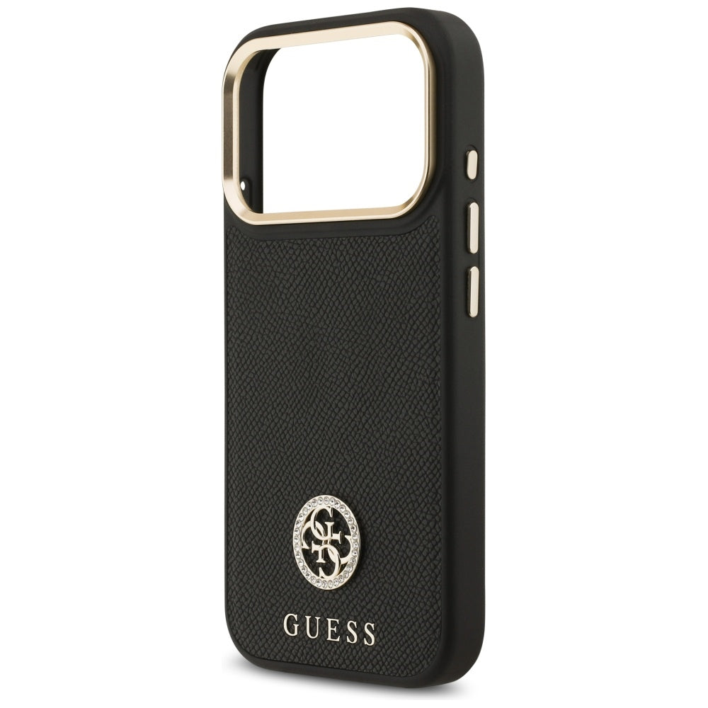 Θήκη MagSafe για Apple iPhone 17 Pro, Guess, Grained Strass Logo, Μαύρη