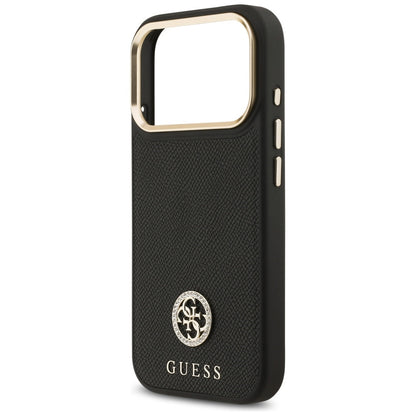 Θήκη MagSafe για Apple iPhone 17 Pro, Guess, Grained Strass Logo, Μαύρη