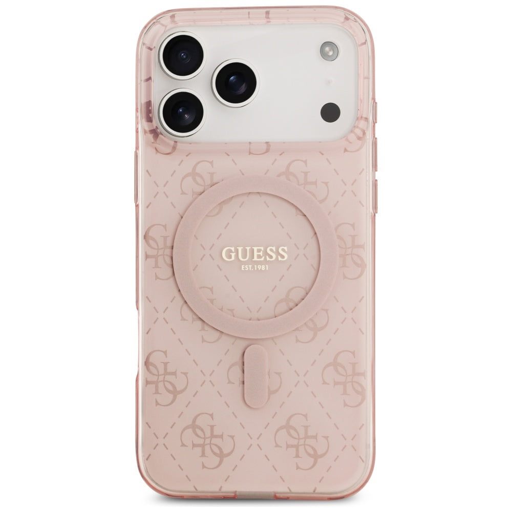 MagSafe Case for Apple iPhone 17 Pro, Guess, IML 4G Background, Pink