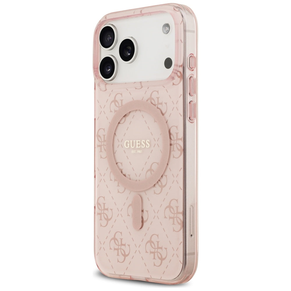 MagSafe Case for Apple iPhone 17 Pro, Guess, IML 4G Background, Pink
