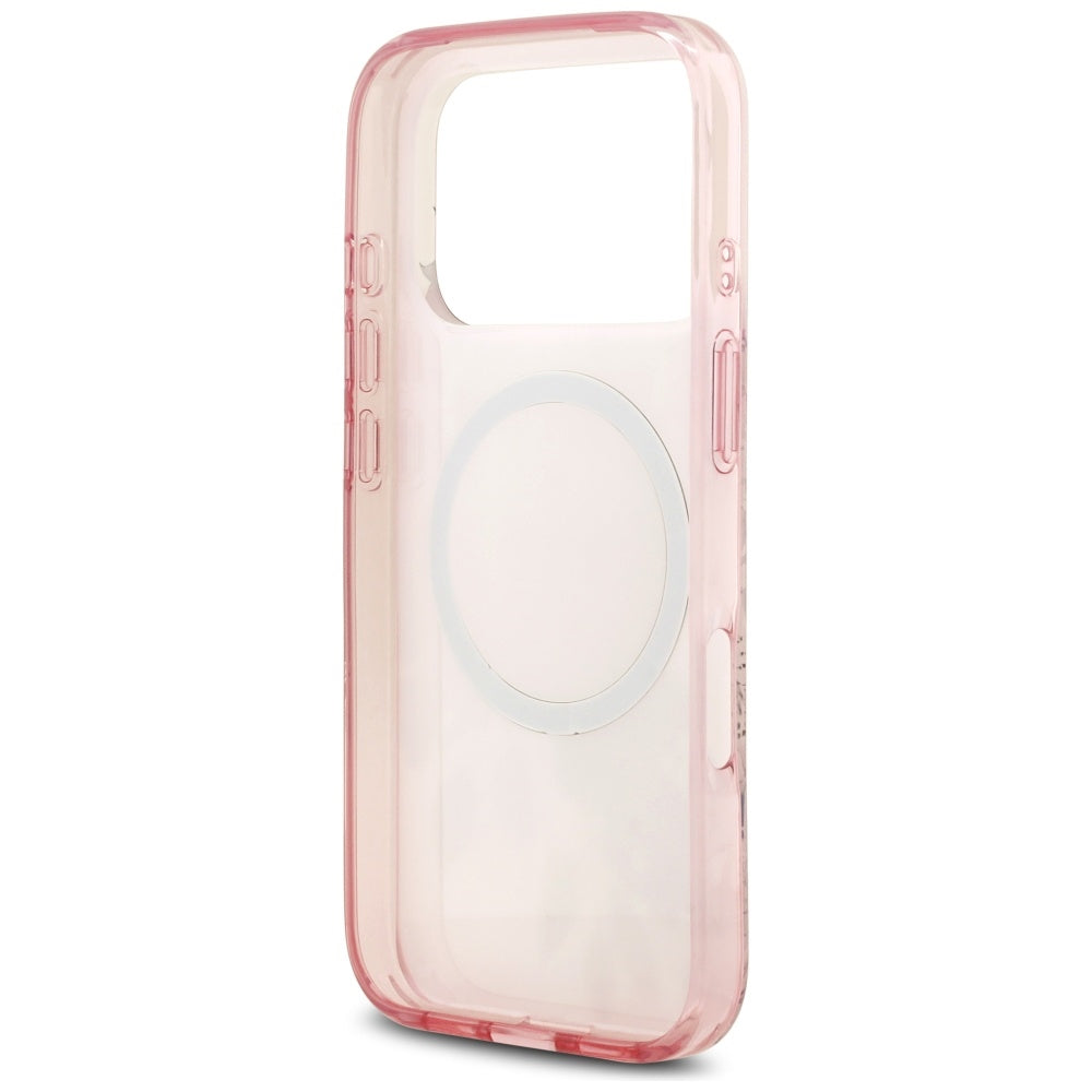 Θήκη MagSafe για Apple iPhone 17 Pro, Guess, IML Flower and Tonal Circle, Ροζ