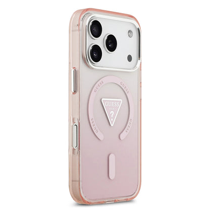 Θήκη MagSafe για Apple iPhone 17 Pro, Guess, IML Gradient Triangle Logo, Ροζ