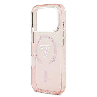Θήκη MagSafe για Apple iPhone 17 Pro, Guess, IML Gradient Triangle Logo, Ροζ