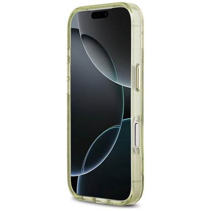 Θήκη MagSafe για Apple iPhone 17 Pro, Guess, IML Metal Glitter Flowers Triangle, Πράσινο