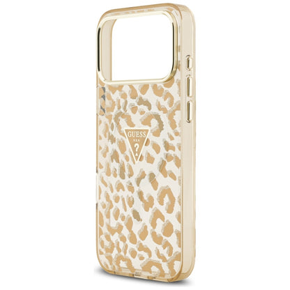 MagSafe Case for Apple iPhone 17 Pro, Guess, Leopard Glitter, Brown