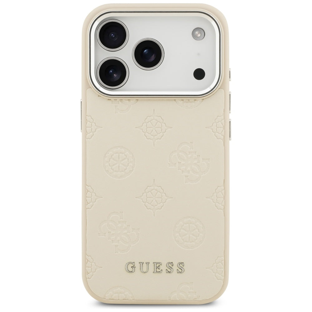 Θήκη MagSafe για Apple iPhone 17 Pro, Guess, Peony Hot Stamp Script, Μπεζ