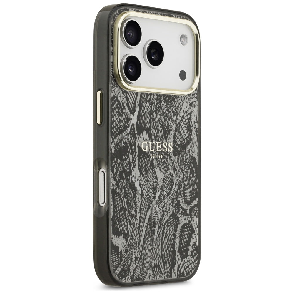 Θήκη MagSafe για Apple iPhone 17 Pro, Guess, Python Pattern, Μαύρη