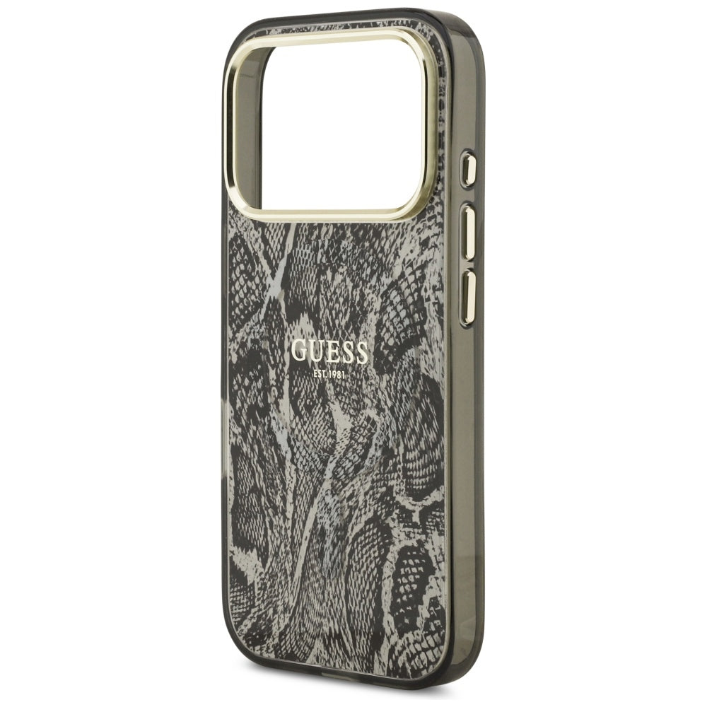 Θήκη MagSafe για Apple iPhone 17 Pro, Guess, Python Pattern, Μαύρη
