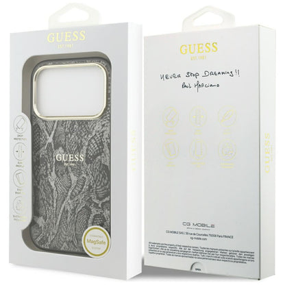 Θήκη MagSafe για Apple iPhone 17 Pro, Guess, Python Pattern, Μαύρη