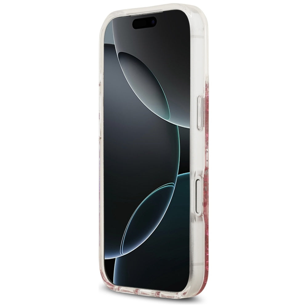 Θήκη MagSafe για Apple iPhone 17 Pro, Guess, Resin Bottom Glitter, Ροζ